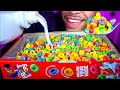 ASMR EATING FROOT LOOPS OUT OF THE BOX MILK POUR SPOON MOUTH SOUNDS NO TALKING LIFE HACK