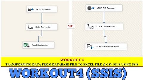 TRANSFORMING DATA FROM DATABASE FILE TO EXCEL FILE & CSV FILE USING SSIS|WORKOUT4|SSIS#ssis