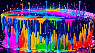 [OLED SAFE] Colorful Abstract Acrylic Painting Screensaver Background Video 4K Ultra HD UHD No Sound