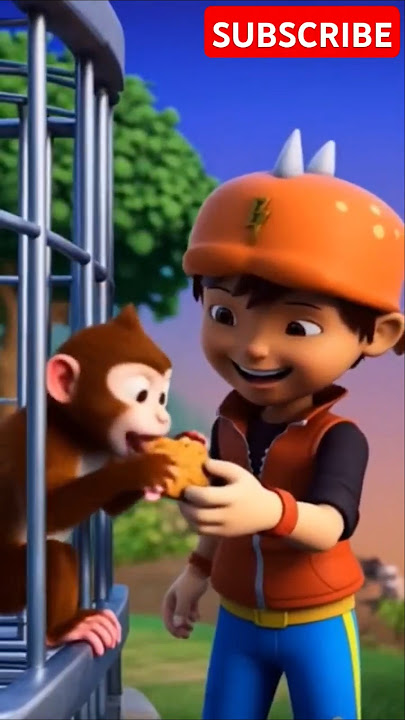BoBoiBoy beri biskuit ke monyet ‼️ #shorts #boboiboy #funny