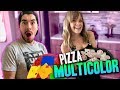 COCINANDO PIZZAS MULTICOLORES !!