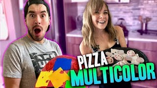 COCINANDO PIZZAS MULTICOLORES !!