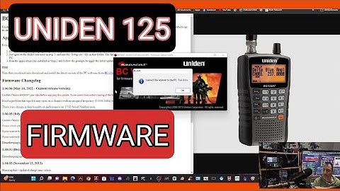 UNIDEN 125AT SCANNER - FIRMWARE UPDATE