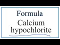 Calcium and Hypochlorite Concepts