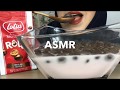 ASMR SPECULAAS CHOCOLATE ROLE CRISPY WITH STRAWBERRY MILK * EATING SOUNDS * ASMR NOOR