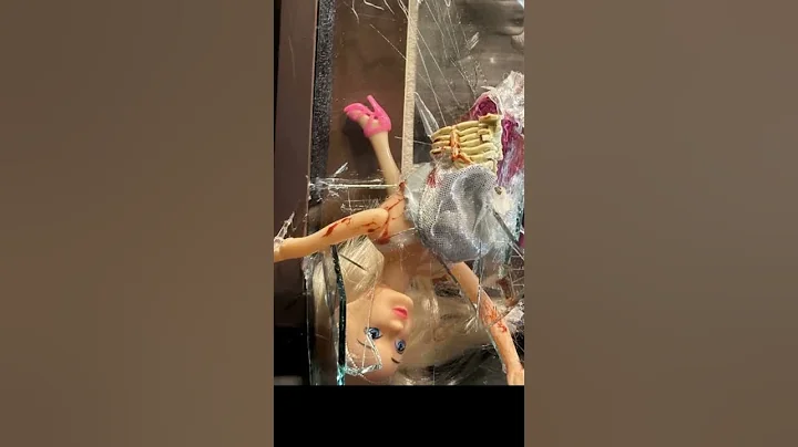 Woman escapes being objectified by smashing the glass ceiling of equality.  Broken glass cuts sharp