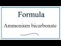 Ammonium Bicarbonate and Ionic Compounds