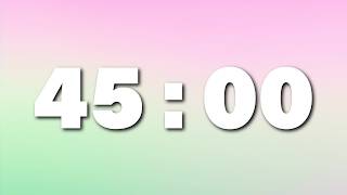 45:00 Silent Countdown Timer | Pink & Green Gradient | Clean Minimal Design