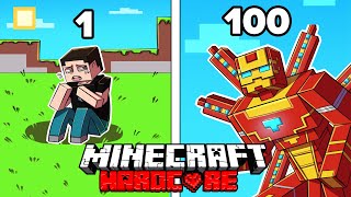 I Survived 100 DAYS as IRON MAN in HARDCORE Minecraft!