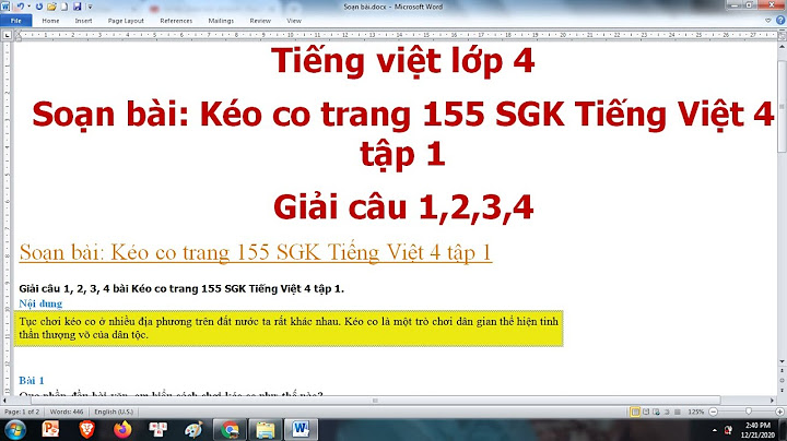 Sách tiếng việt lớp 4 tập 1 bài kéo co