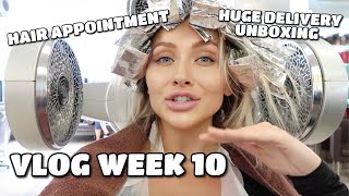 VLOG WEEK 10 | COME TO THE HAIR SALON WITH ME, HUGE DELIVERY UNBOXING