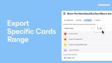 How to export specific cards or sections in Gamma