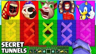 CHOOSE THE RIGHT TUNNEL EXTRA SLIDE SCP SIREN HEAD SONIC TALKING TOM MOON IN MINECRAFT ANIMATION