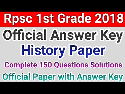 Rpsc 1st Grade 2018 History Paper Answer Key