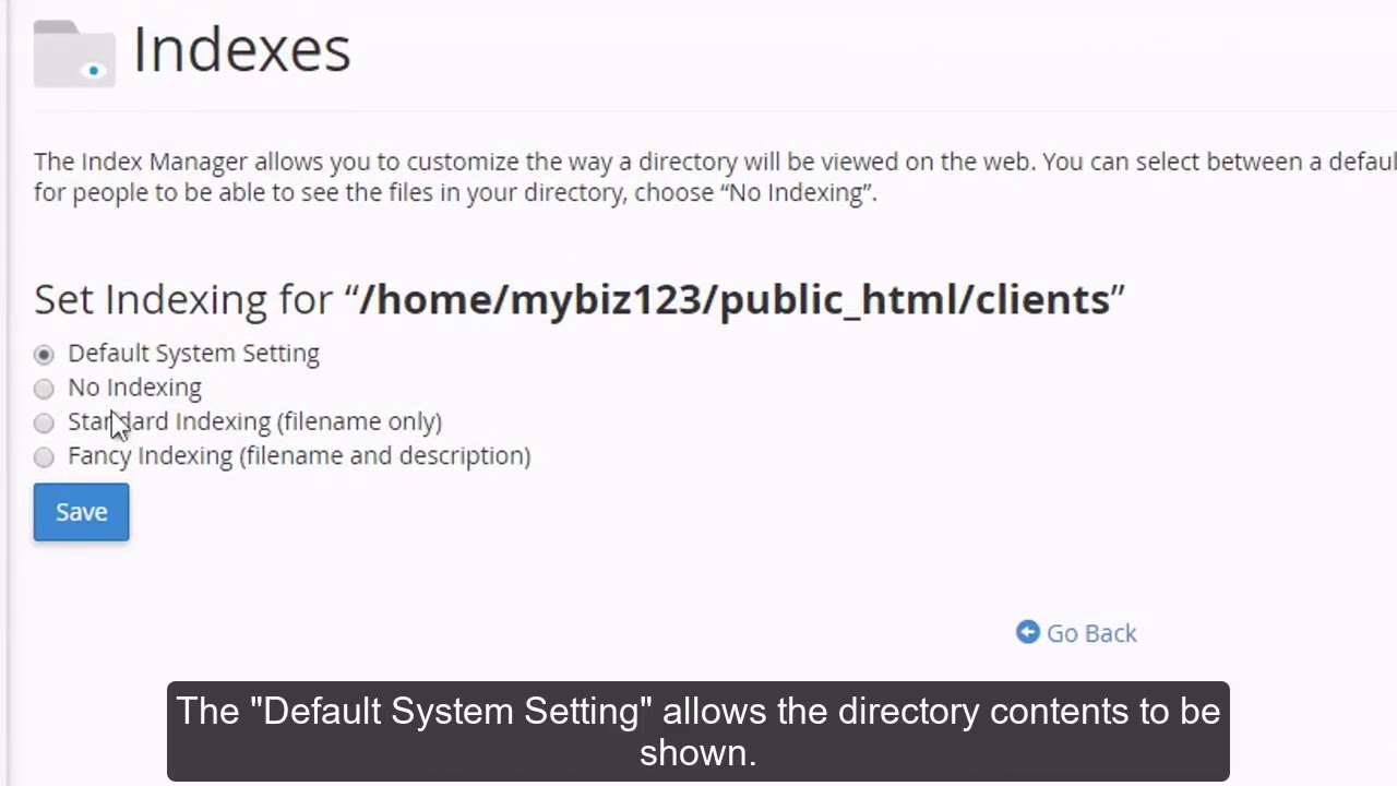 How to use the Index Manager in cPanel?