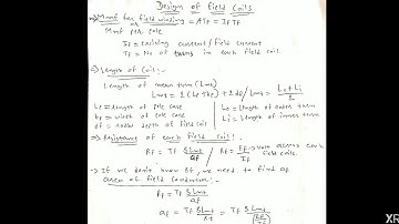 Design of Field System(Dc machine) Equations