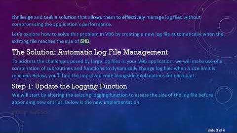 How to Create a New Log File in VB6 When It Reaches 5MB