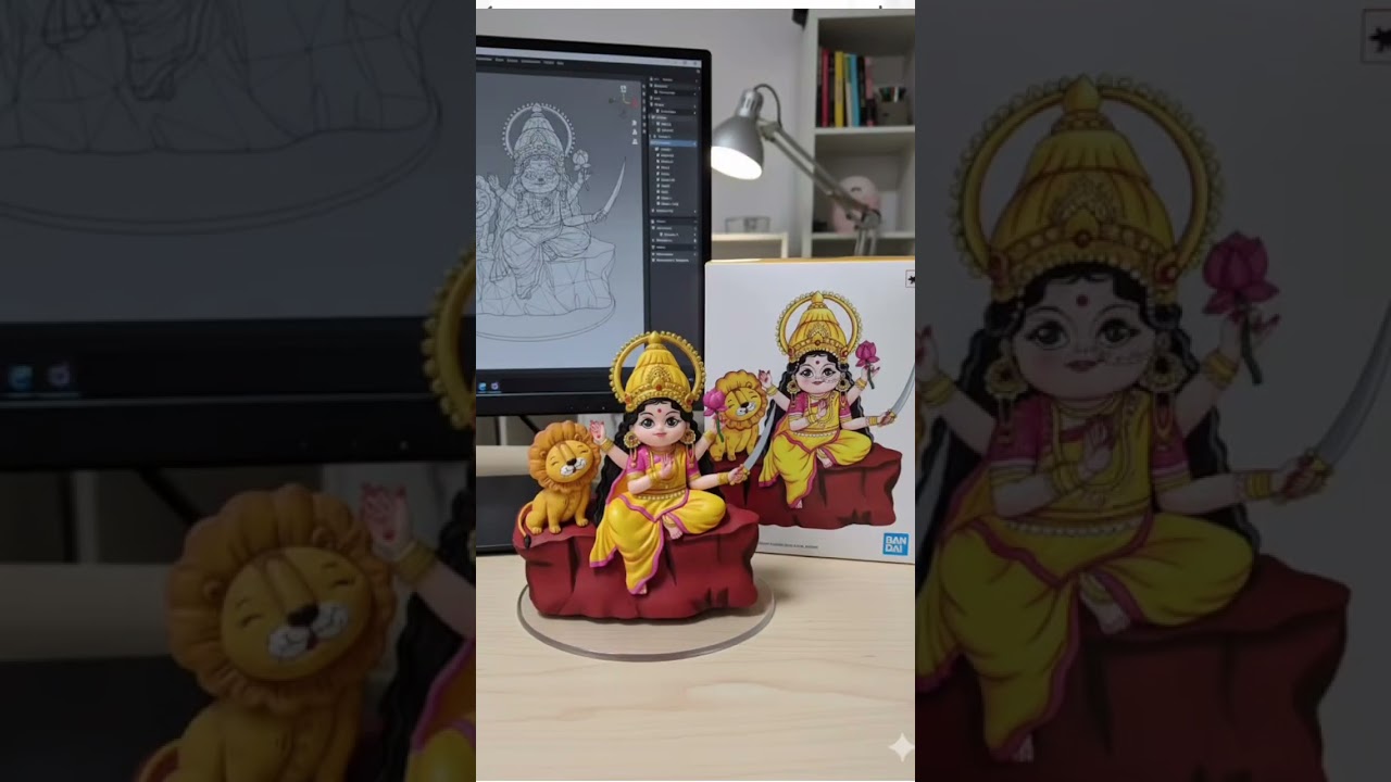 Excited for navratri #shorts#viralvideo#art l#artist#love#gemini#viral#navratri#drawing#sketch