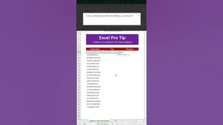 Quick Tip: Separate Text and Numbers in Excel with Ease! #howto #tutorial