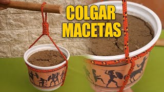 ✅ Como hacer un nudo para COLGAR MACETAS, Nudo eslinga