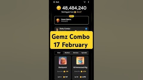 Gemz Daily Combo Today 17 February Daily Combo Today #gemz #combo #airdrop