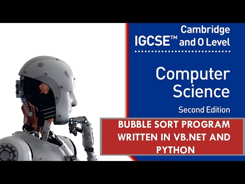 Bubble sort text animation program written in vb.net and python for O/A Levels computer science