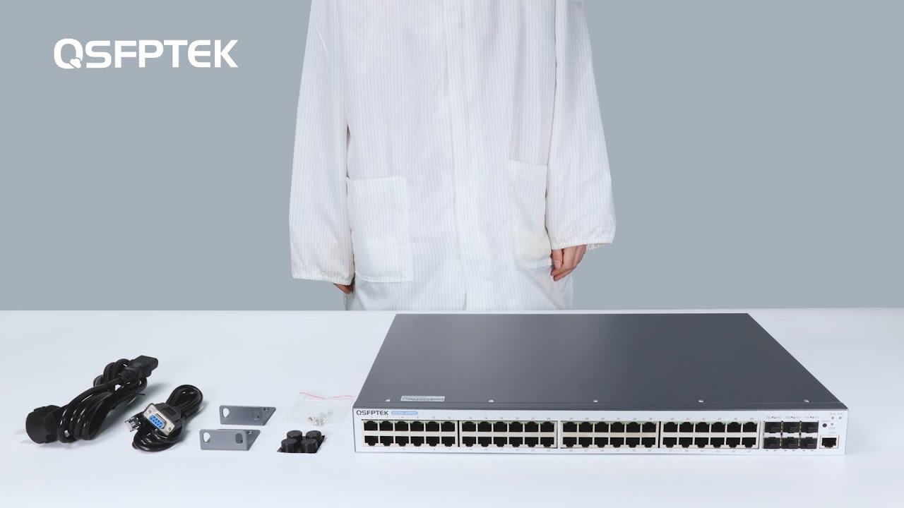 24-Port Fanless Gigabit Ethernet L2+ Stackable Switch with 10G Uplinks,  S5300-24T4X - QSFPTEK