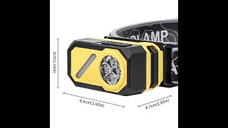 Mini Headlight Flashlight 6In1 Induction Dimming Main Side Lightrgb Ipx4 Waterproof Type-C Charging