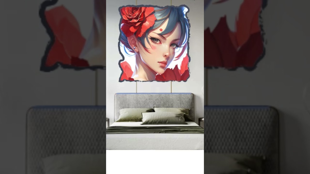 Интерьерная картина.Девушка с розой. 