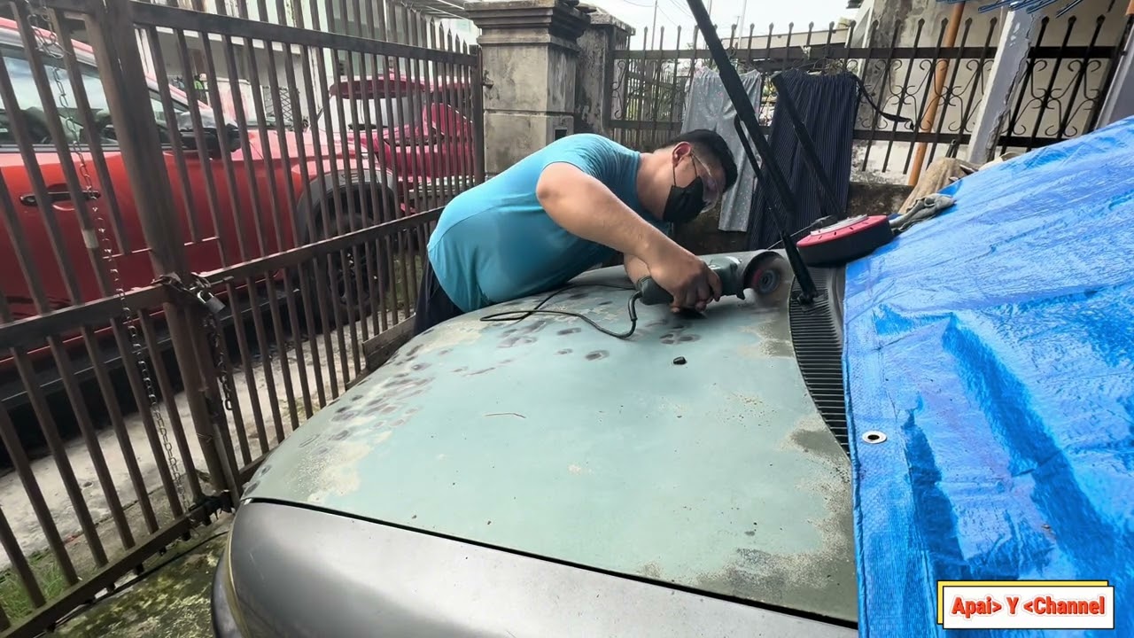 Day 3:-P.5 Buang Karat Bonet Depan dan Pintu Penumpang Wira Tua//Restore Wira//Sunroof Wira