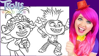 Coloring Trolls 2 Poppy, Queen Barb & Tiny Diamond | Markers