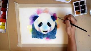 Panda Watercolor Painting Timelapse | Wildlife Series