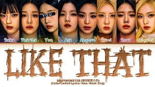 [KARAOKE]BABYMONSTER "LIKE THAT" (8 Members) Lyrics|You As A Member