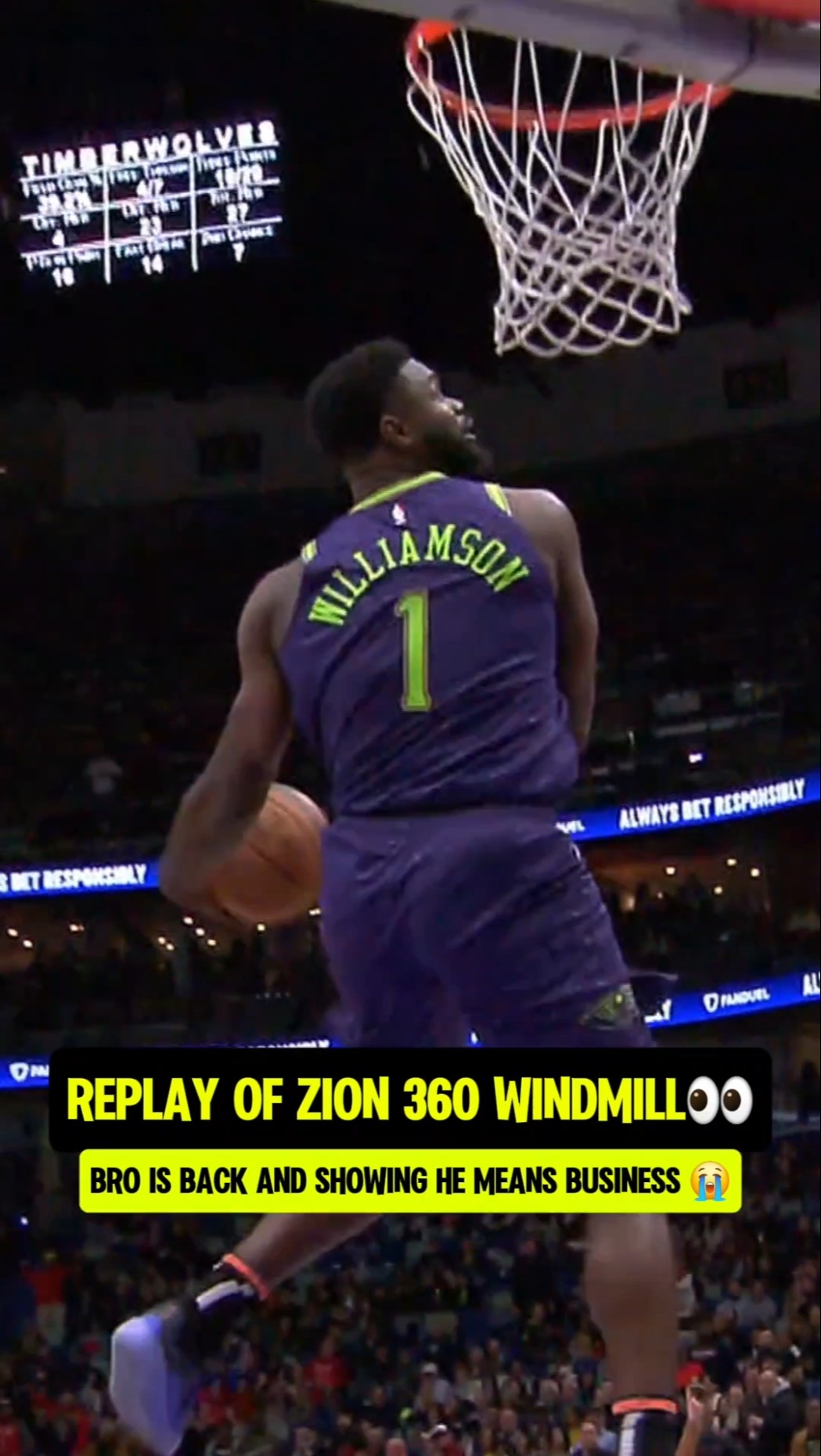 Zion back looking like COLLEGE ZION?
