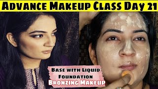 Professional Free Makeup Practical Class Day 21 - Base With Foundation - Bronzing Makeup at Home
