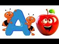 abcd phonics sound | a for apple b for ball nursery rhymes cartoon video | abc nursery rhymes poem |