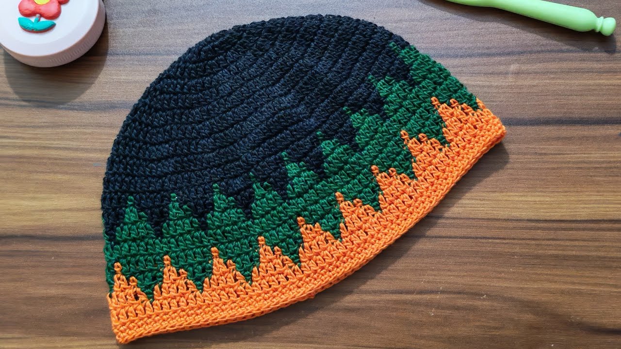 How to crochet prayer cap।।নামাজের টুপি #crochet #crochetpatterns #crochetprojects #knittingpattern
