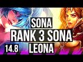 Sona  nilah vs leona  kaisa sup  rank 3 sona 008  kr master  148