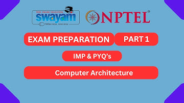 Computer Architecture Part 1 || NPTEL Exam Series 2024 || MYSWAYAM #nptel #nptel2024 #myswayam