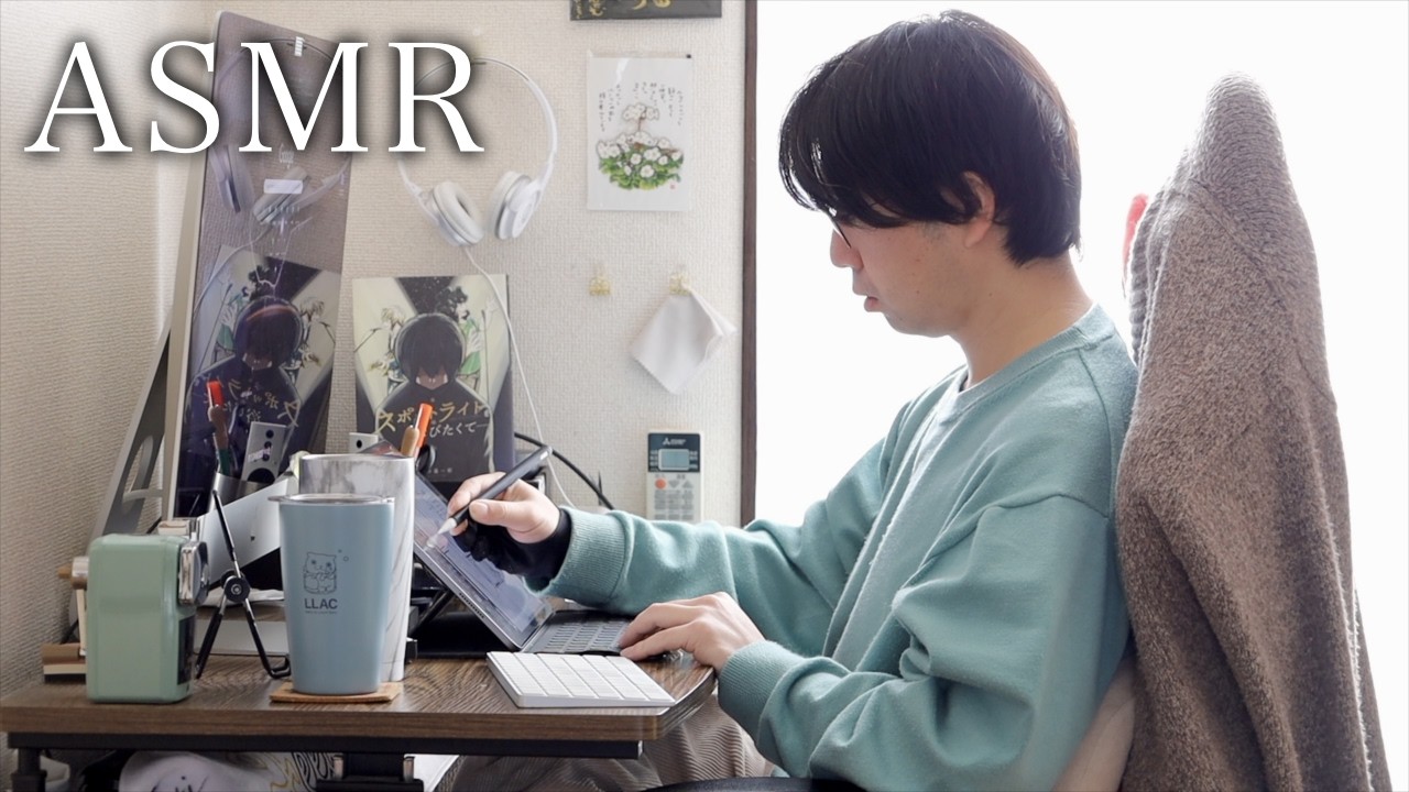 ASMR】Manga Inking Process #5 | Relaxing Silent Drawing (No