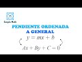 ✅ ECUACION PENDIENTE-ORDENADA A FORMA GENERAL
