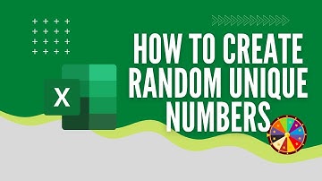 How To Create Random Unique Numbers In Excel