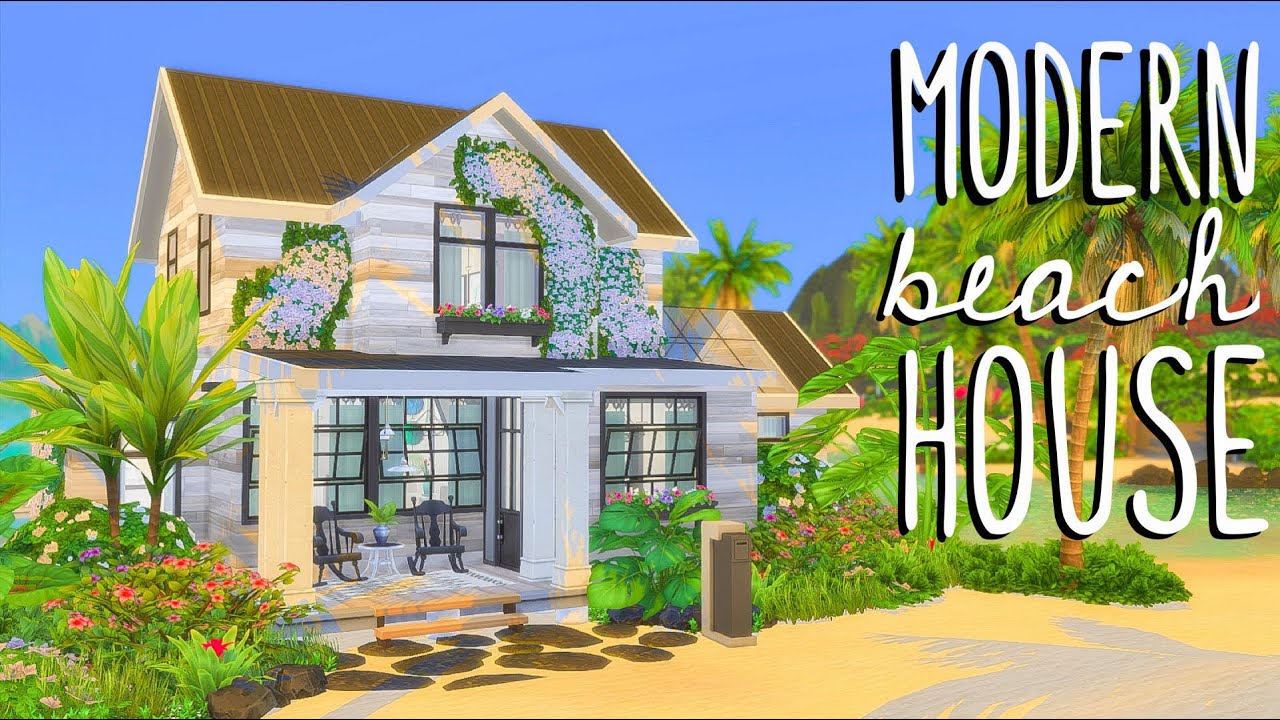 Modern Beach House 💎 // Sims 4 Speed Build YouTube