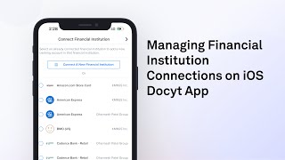 Managing Financial Institution Connections on iOS Docyt App: A Step-by-Step Guide