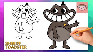 How To Draw Sheriff Toadster - Garten of Banban Chapter 2 | Easy Step By Step Drawing Tutorial