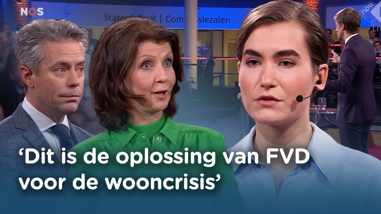 Thumbnail Lidewij de Vos in NOS Slotdebat tegen Ouwehand (PvdD) & Stoffer (SGP) over de woningcrisis in NL