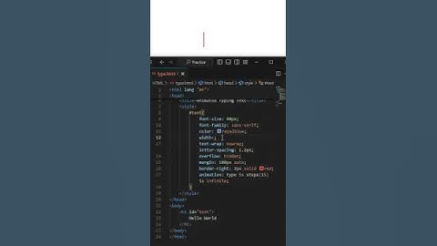 Animated typing text using html css  #shorts #youbuteshort #html  #css Raza Developer