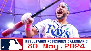 MLB ⚾ Resultados Posiciones Calendario 30 Mayo 2024 Resumen //