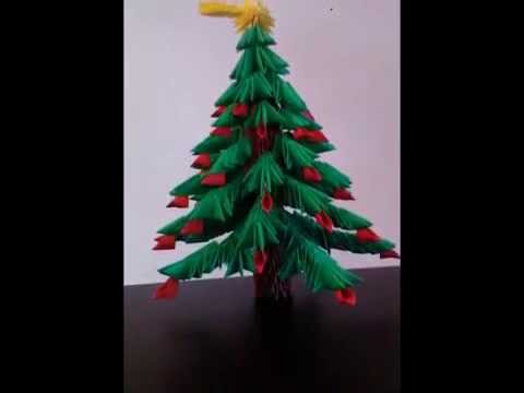Albero Di Natale 3d.Origami 3d Albero Di Natale By Filippo Youtube