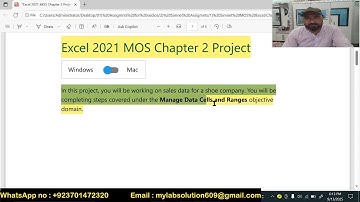 Excel 2021 MOS Chapter 2 Project | Excel 2021 MOS Chapter 2 Project - SIMnet| SIMnet Project 100%
